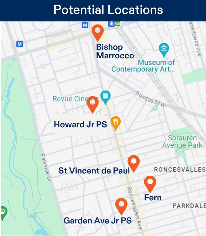 Summer Day camp for children Roncesvalles map of locations