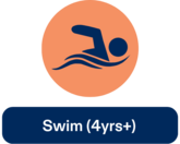 Swimmer image and link to full day camp page