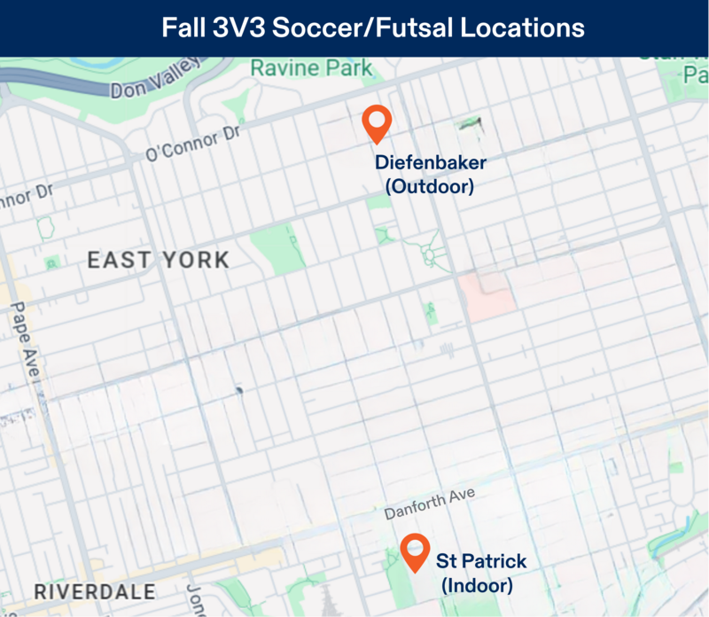 East York Soccer Location Map - Diefenbaker & St Patrick