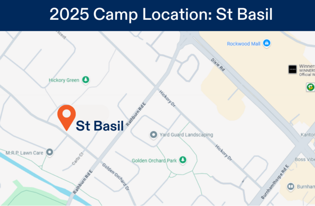 Map of  Mississauga Camp Location: St Basil