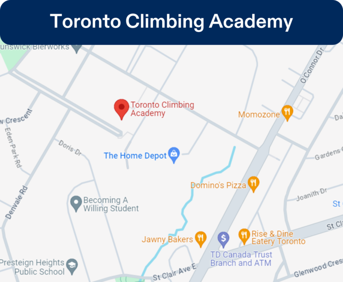 East York Rock Climbing Location Map