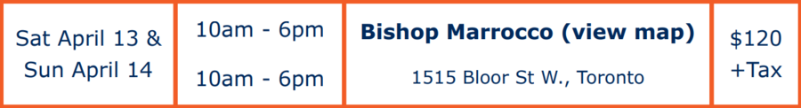 Standard First Aid, Bishop Marrocco High Pak Toronto April 13 & 14