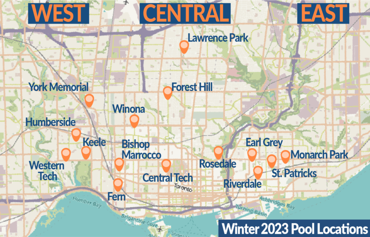 Winter 2023 Swim Locations